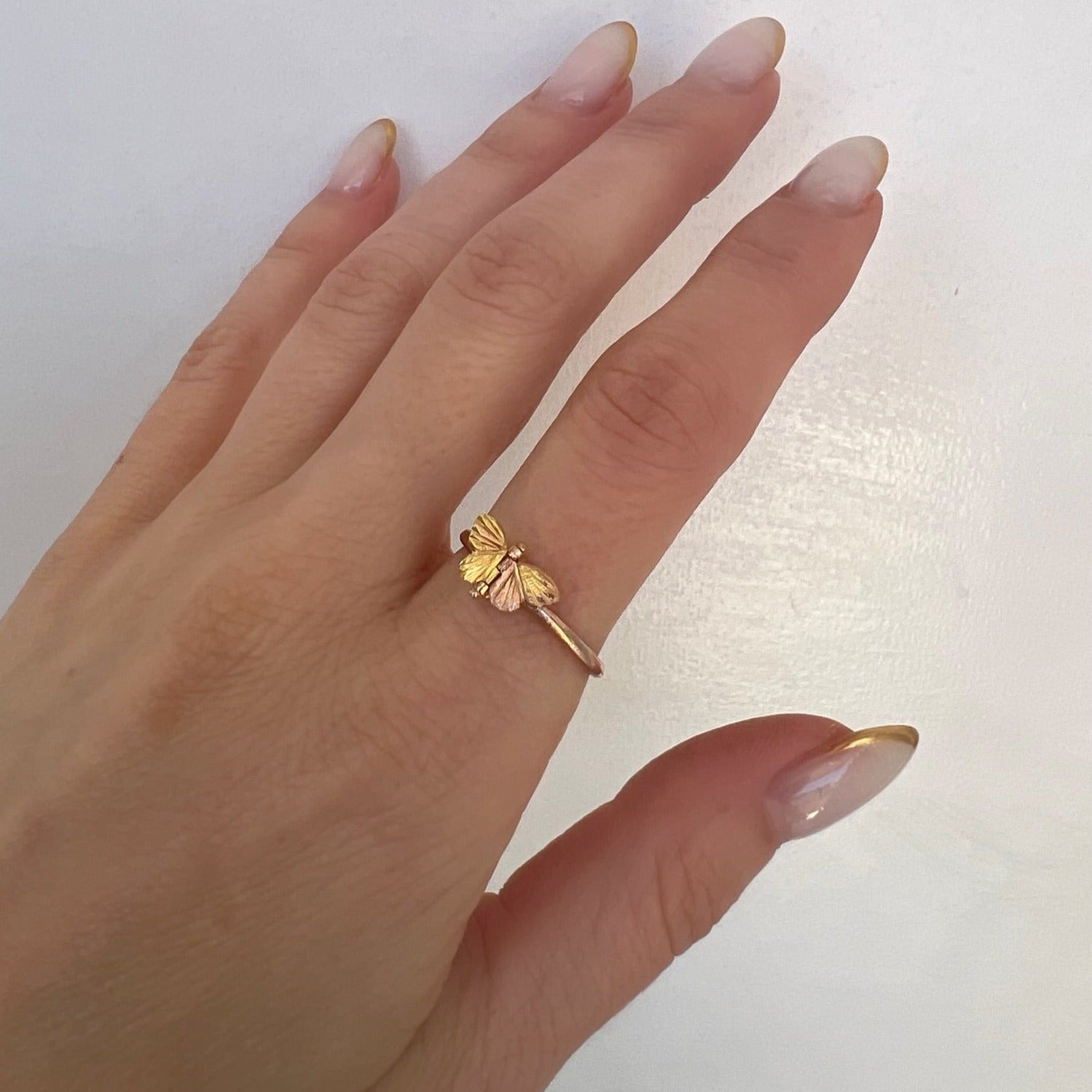 Two Toned Tiny Baby Asterope Ring