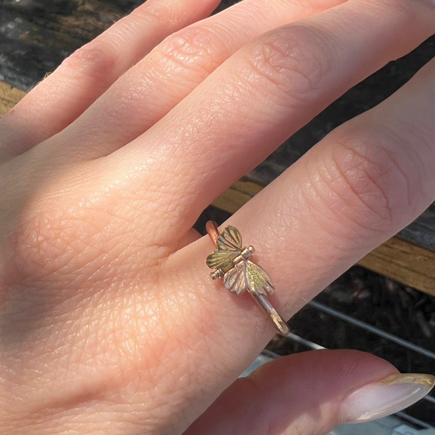 Two Toned Tiny Baby Asterope Ring