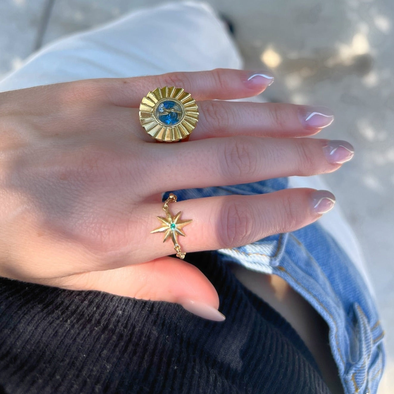 Baby Star Chain Ring