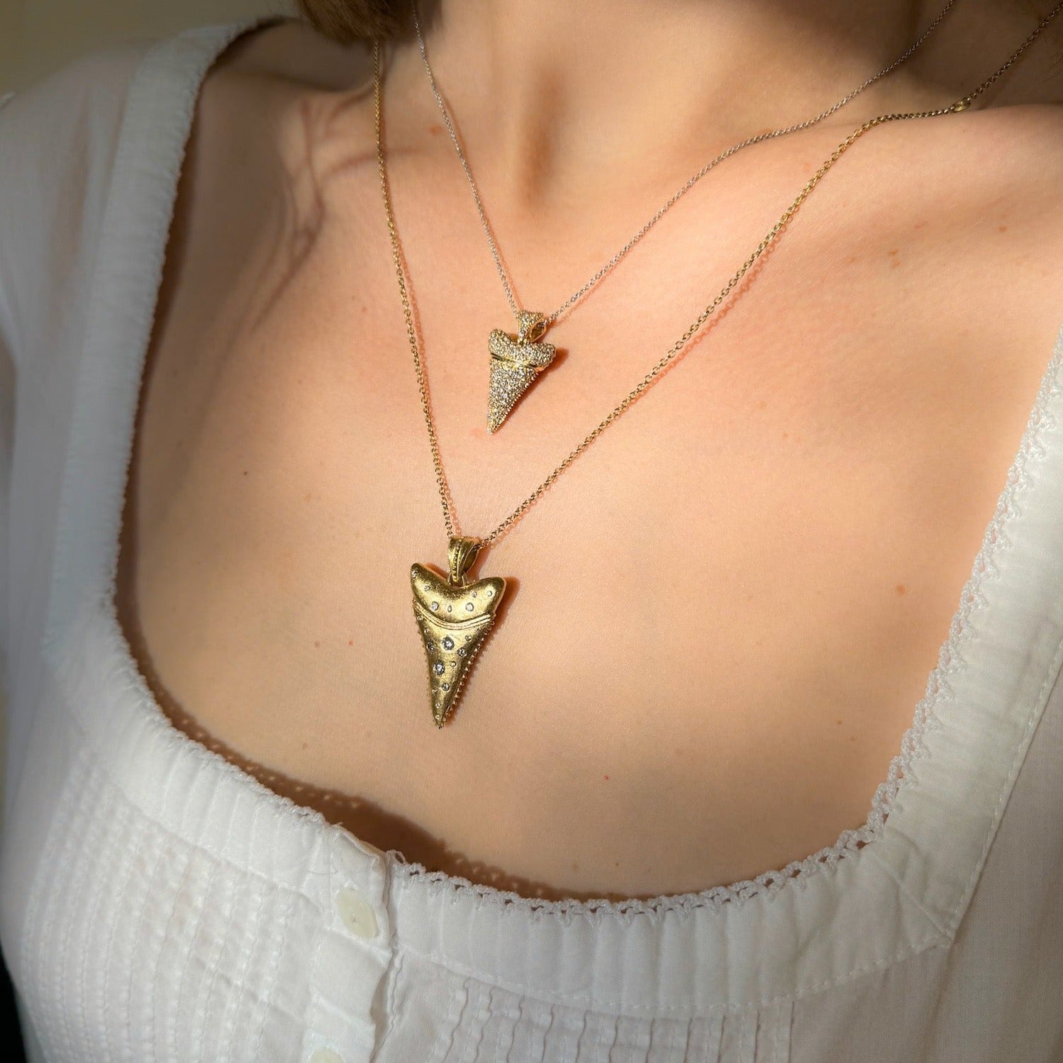 Shark Tooth Diamond Locket