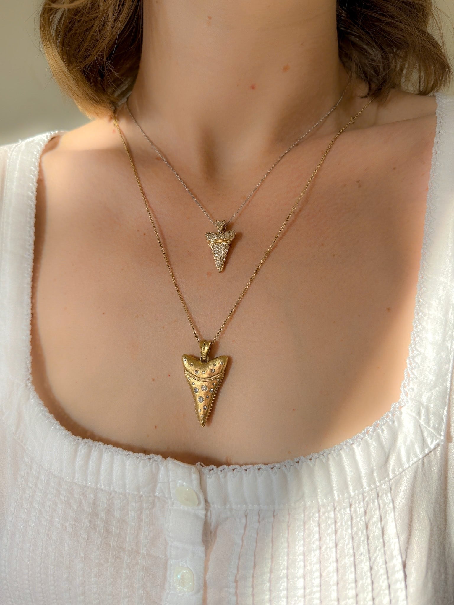 Shark Tooth Diamond Locket