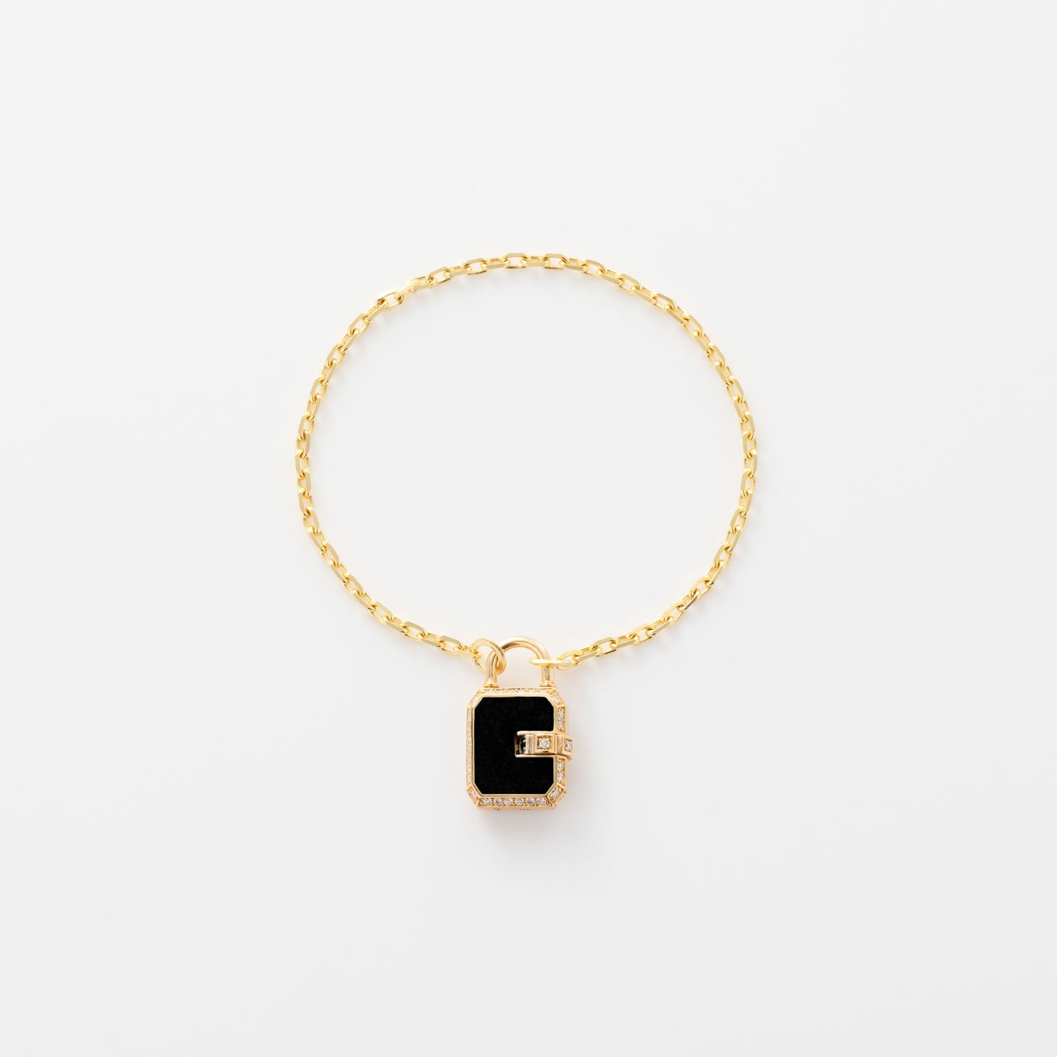 Mini Padlock Onyx Pave