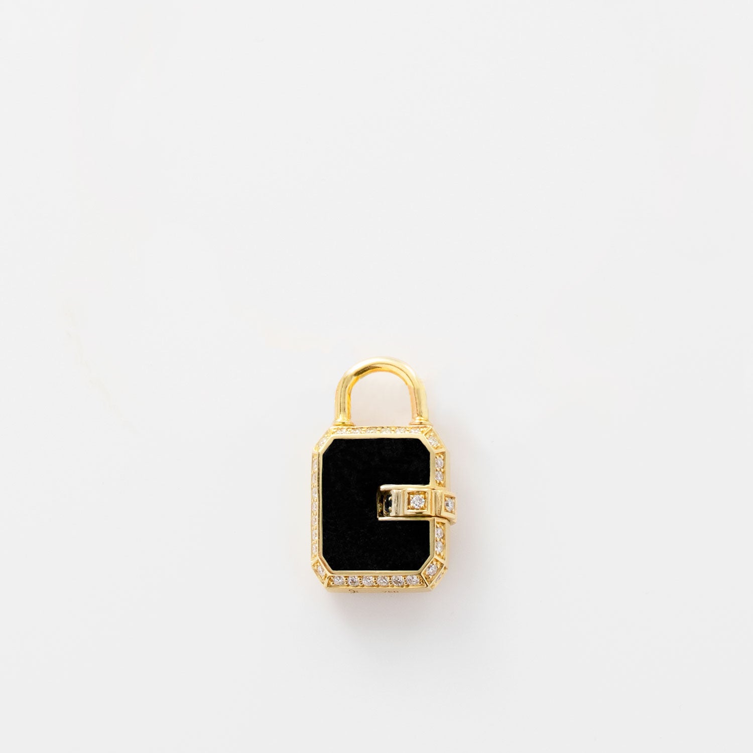 Mini Padlock Onyx Pave