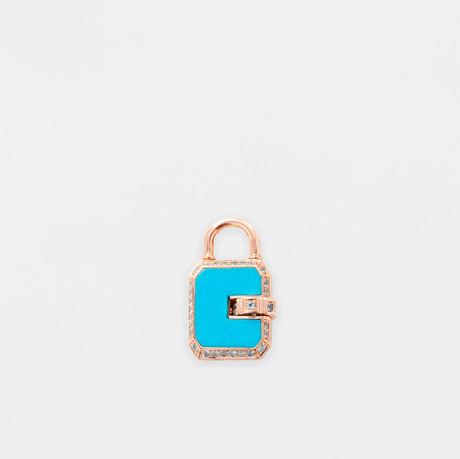 Mini Padlock Turquoise Pave